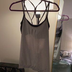 Athlete tank with built in sports bra
